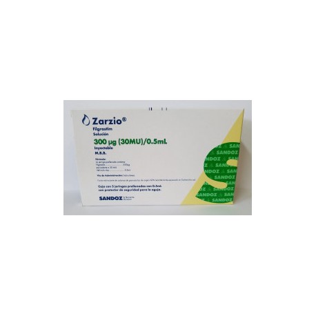 (R) ZARZIO (FILGRASTIM) 300 MCG/0.5ML C/5 JP