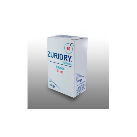 ZURIDRY (CISPLATINO) 10 MG CAJA CON 1 FRASCO ÁMPULA SOL INY LAB ZURICH