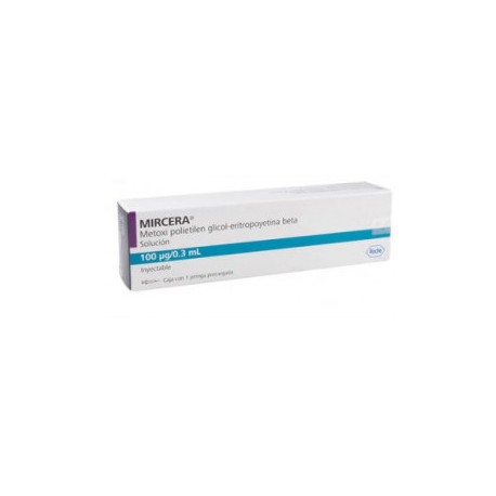 MIRCERA (METOXIPOLIETILENGLICOL, ERITROPOYET BETA) 100 MCG / 0.3 ML CAJA CON 1 JGA PREC...