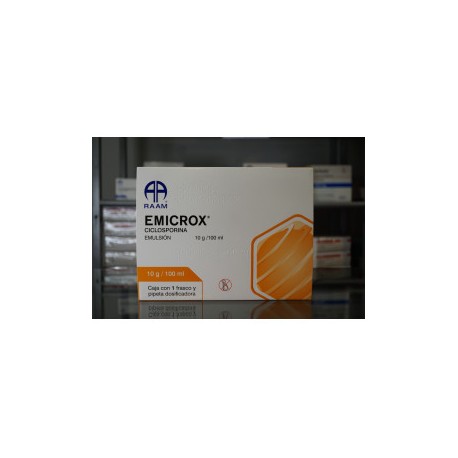 EMICROX (CICLOSPORINA) 1 FCO DE EMULSIÓN 10G/100 ML LAB RAAM