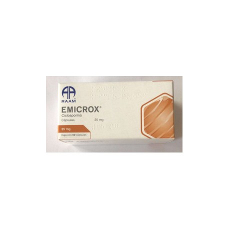 EMICROX (CICLOSPORINA) 50 CÁPS 25 MG LAB RAAM