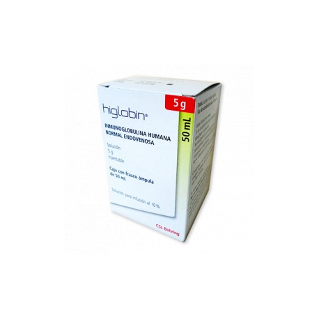 HIGLOBIN (INMUNOGLOBULINA HUMANA NORMAL ENDOVENOSA) 5 G 1 FAM CON 50 ML LAB CSL BEHRING