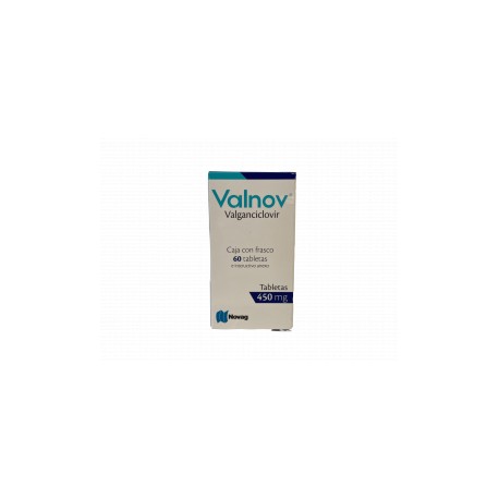 VALNOV (VALGANCICLOVIR) 450 MG CAJA CON FRASCO CON 60 TABLETAS LAB NOVAG